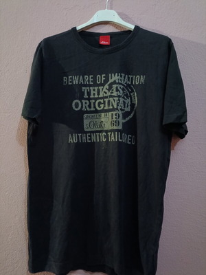 S.Oliver T-shirt like new, cotton, size L, gray brown
