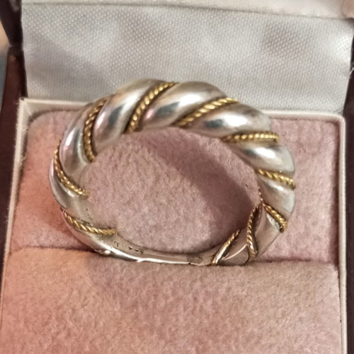 Silver-gold ring 925 585 like new, size 57+