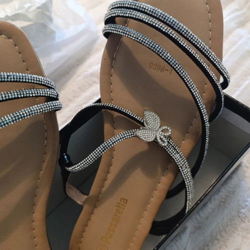 Passarella flat sandals with rhinestones size 40 new