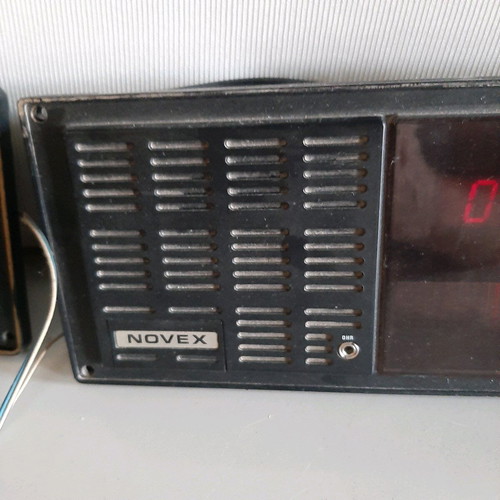 Bedside radio clock used, 1970s with speakers