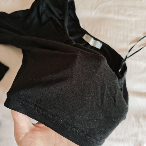 Black crop top one shoulder size S like new