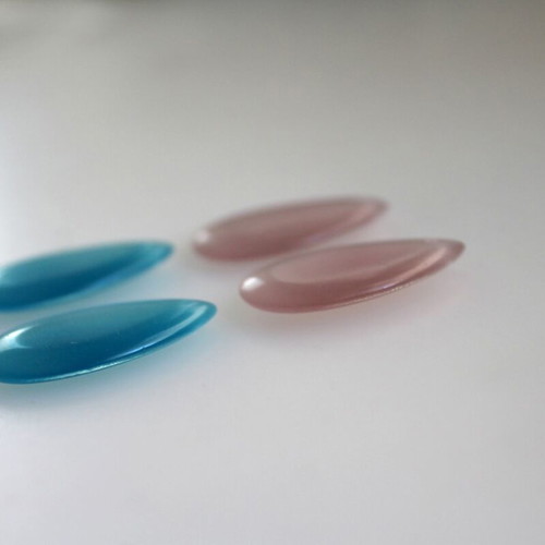 Cat's Eye tear gemstones set of 4 for jewelry making, new