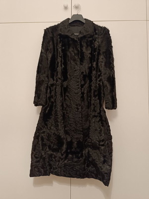 Astrakhan Fur Coat used, medium size, black