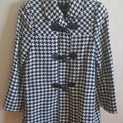 Lapin Montgomery style girls' coat like new, black and white, size 152 cm