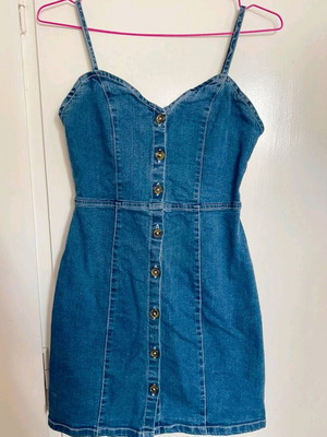 Denim jean dress Pink Woman like new, size S, blue