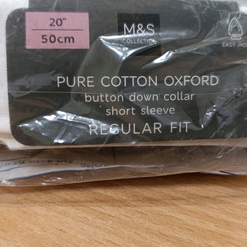 White short sleeve shirt 4XL new, Marks & Spencer, 100% cotton