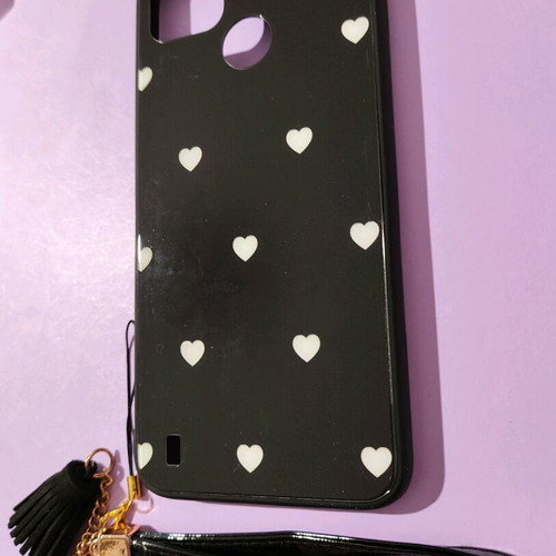 Oppo Realme C21Y phone case new black with heart strap