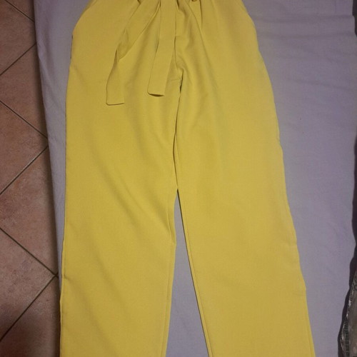 Women's high-waist pants like new, yellow, size M