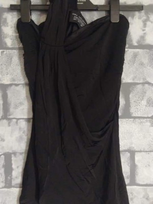 Zara top με έναν ώμο large μεταχειρισμένο, μαύρο