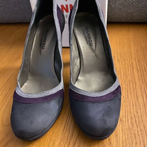 Ioannou leather tri-color pumps used, size 40