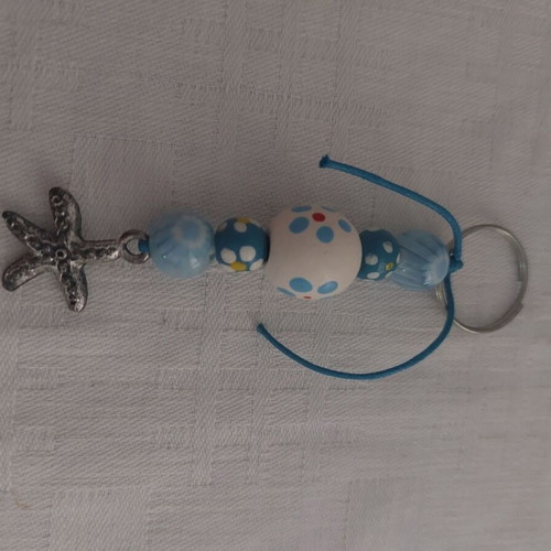 Keychain like new with beads and starfish charm