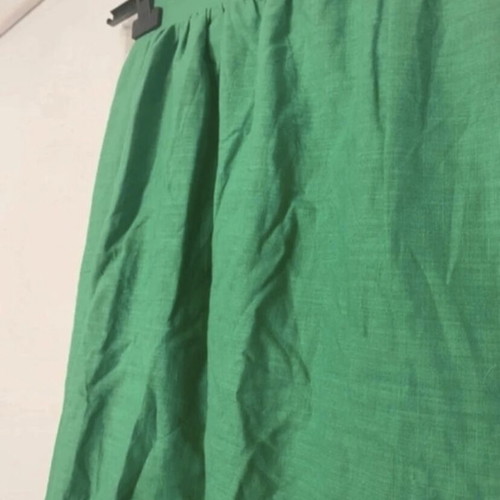 Summer set linen, crop top and A-line skirt, new, green, size large