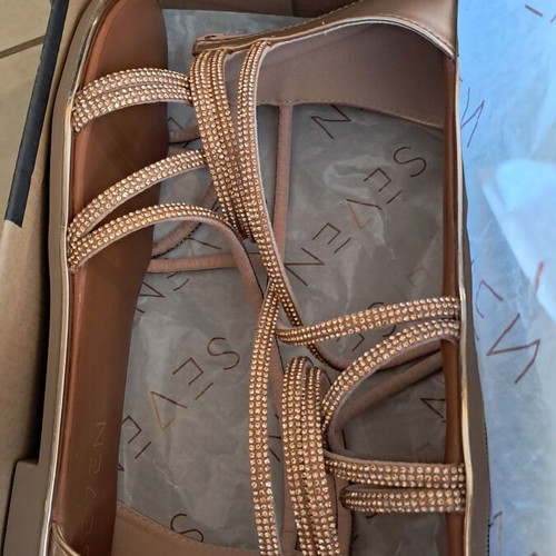 Seven summer sandals like new, size 39, pink-gold