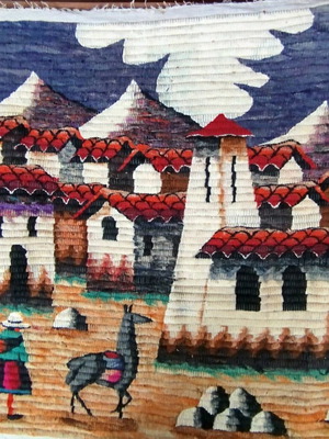 Peruvian woven textile new with Inca technique and natural dyes