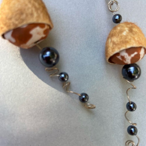 Handmade earrings new with beads and cocoon
