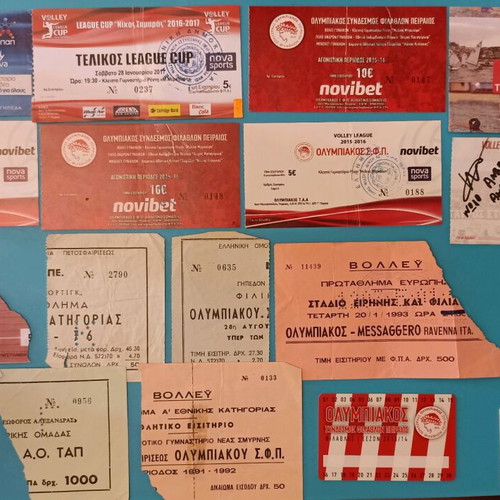 Olympiakos collectible volleyball ticket collection used