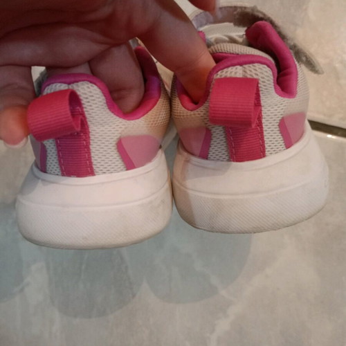 Adidas sports shoes used for girls, size 25, white pink