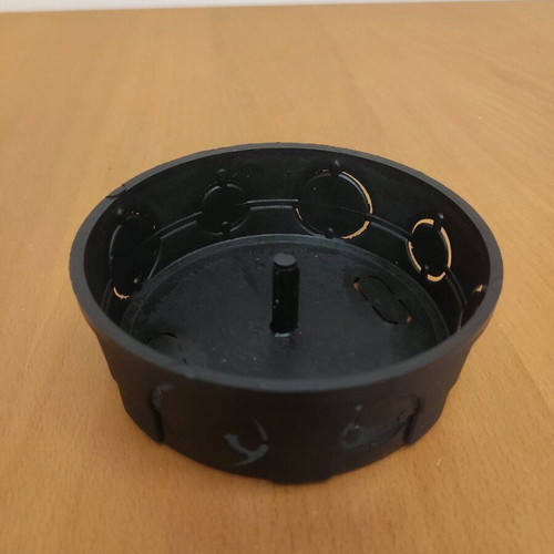 Junction box Φ10x3.5 cm new, recessed black interior with lid
