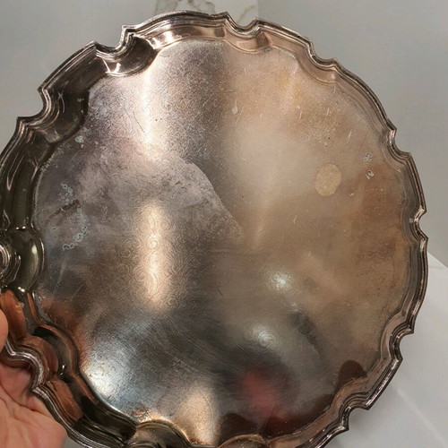 Vintage silver-plated tray used