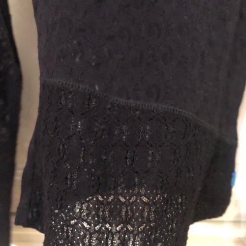 Christian Lacroix black lace top with stand up collar like new