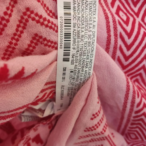 Zara boho chic embroidered long dress, pink red, size L