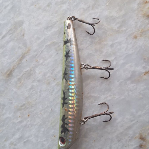 Popper fishing lure used, 12 cm, 12.5 g, surface wave design