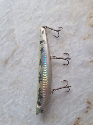 Popper fishing lure used, 12 cm, 12.5 g, surface wave design