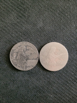 Tunisian dinars used, 2 pieces