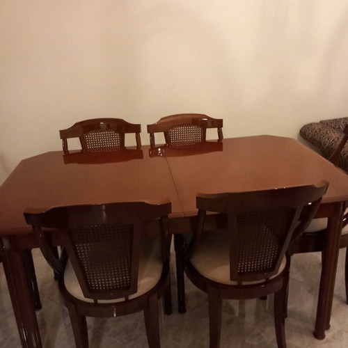 Dining set with extendable table 1.50m x 0.80m and 6 chairs
