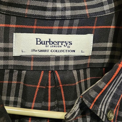 Burberry men's dress shirt used, size L, blue checkered