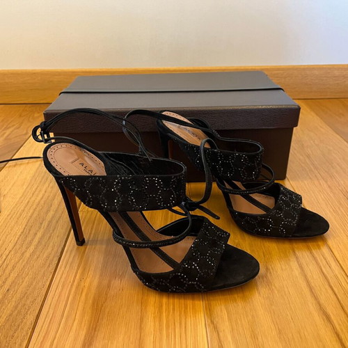Alaïa high heel shoes new, size 40, black leather sandals