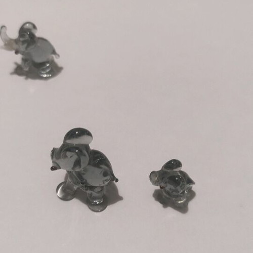 Crystal decorative elephants like new, set of 6 pieces