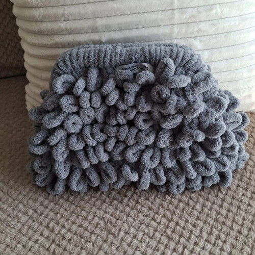 Puffy bag μεσαίου μεγέθους γκρι σαν καινούργιο
