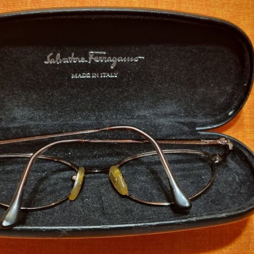 Salvatore Ferragamo women's eyeglass frame like new, brown and gold
