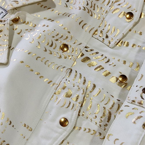 Betty Barclay jacket white with gold prints XL like new