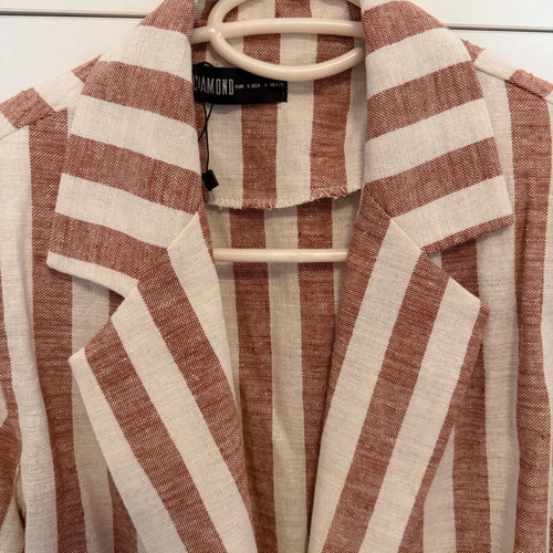 Linen summer striped jacket new size small