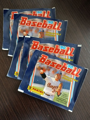 Panini baseball 90 sticker packs used, set of 5 sealed