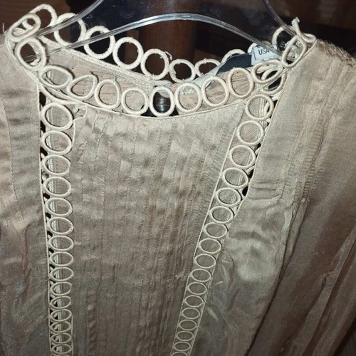 Zini silk shirt with fringes like new, size M 38 beige