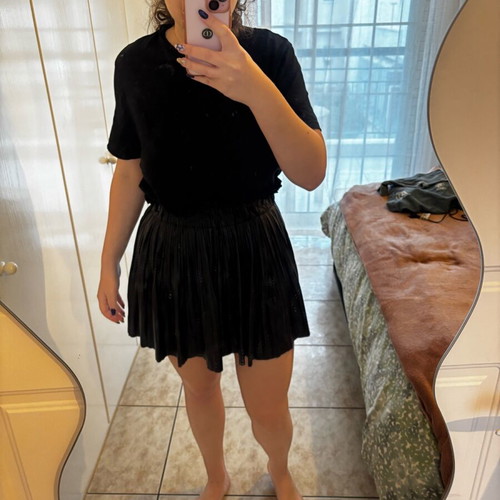 Zara black faux leather skort like new, size S