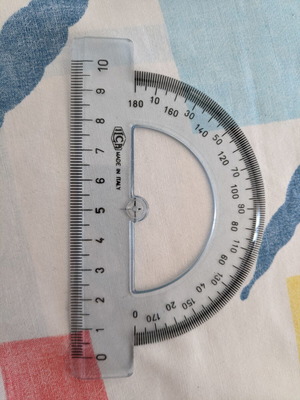 Protractor with 10 cm ruler like new