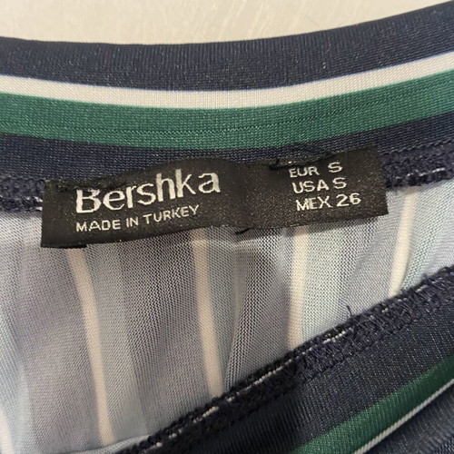 Bershka striped midi skirt with pleats, like new, black and green