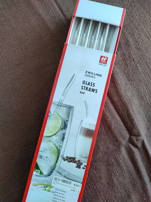 Zwilling Glass Eco Straws Set of 4 New