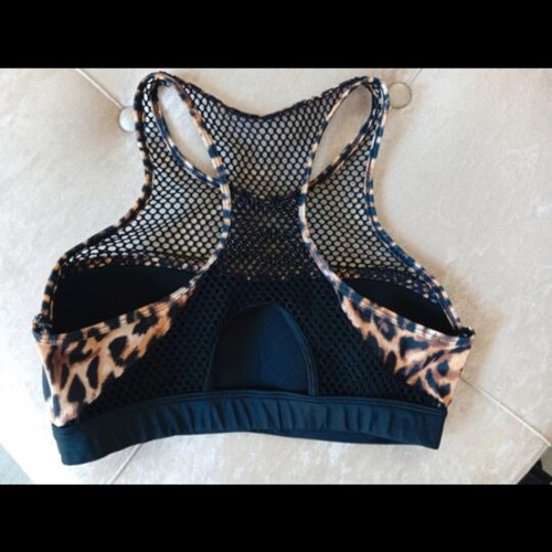 Yamamay bikini top new, black and brown, mesh detail