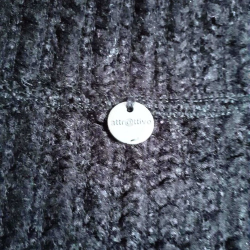 Attrattivo long loose rib knit blouse dress used black gray
