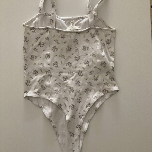 Floral bodysuit H&M used, size S, white