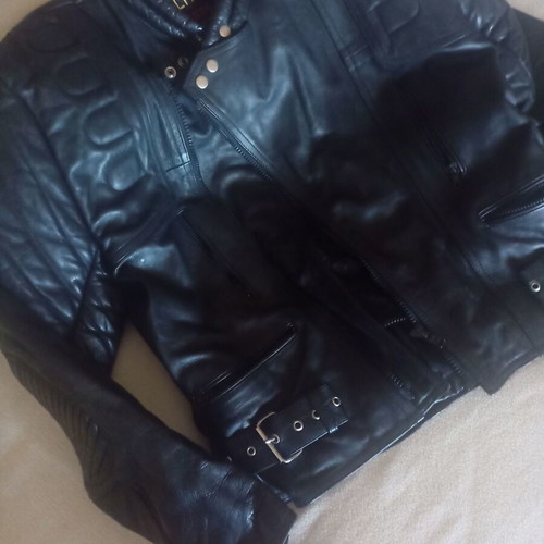 Leather motorcycle jacket XL black like new