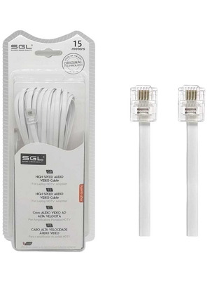 Flat Telephone Line Cable 15m new, beige