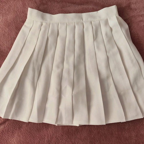 Shein white mini pleated skirt new