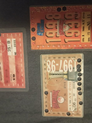 Olympiacos season tickets pack of 3, basketball 97-98, 98-99, football 97-98