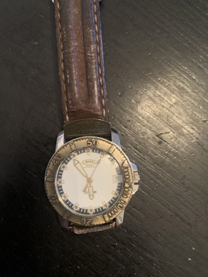 Camel Trophy watch used, brown, needs strap and battery
